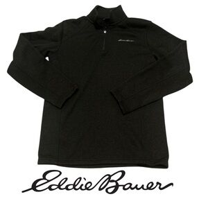 Eddie Bauer Men's Black Sweater quarter zip